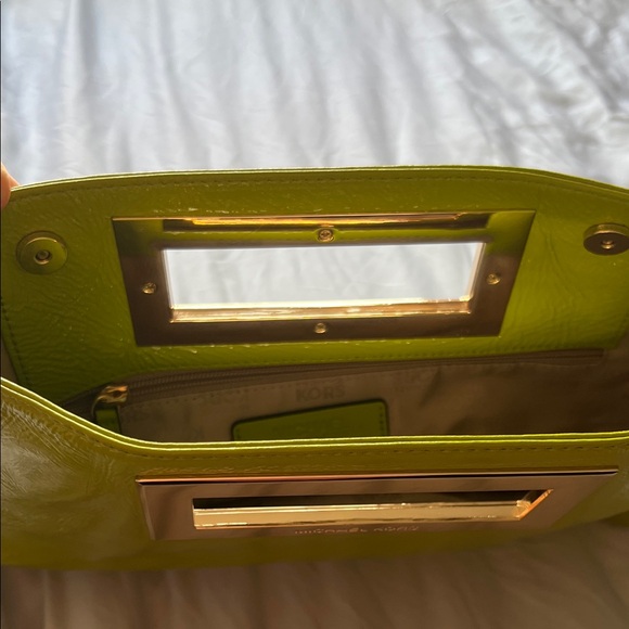 Michael Kors Chartreuse Clutch with Gold Accents - Picture 13 of 17